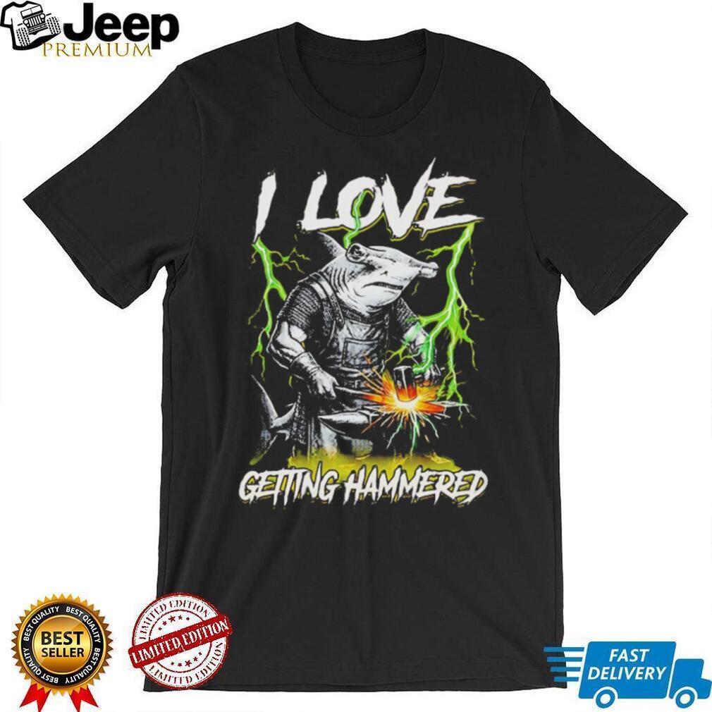 I Love Getting Hammered Shark Blacksmith T Shirt