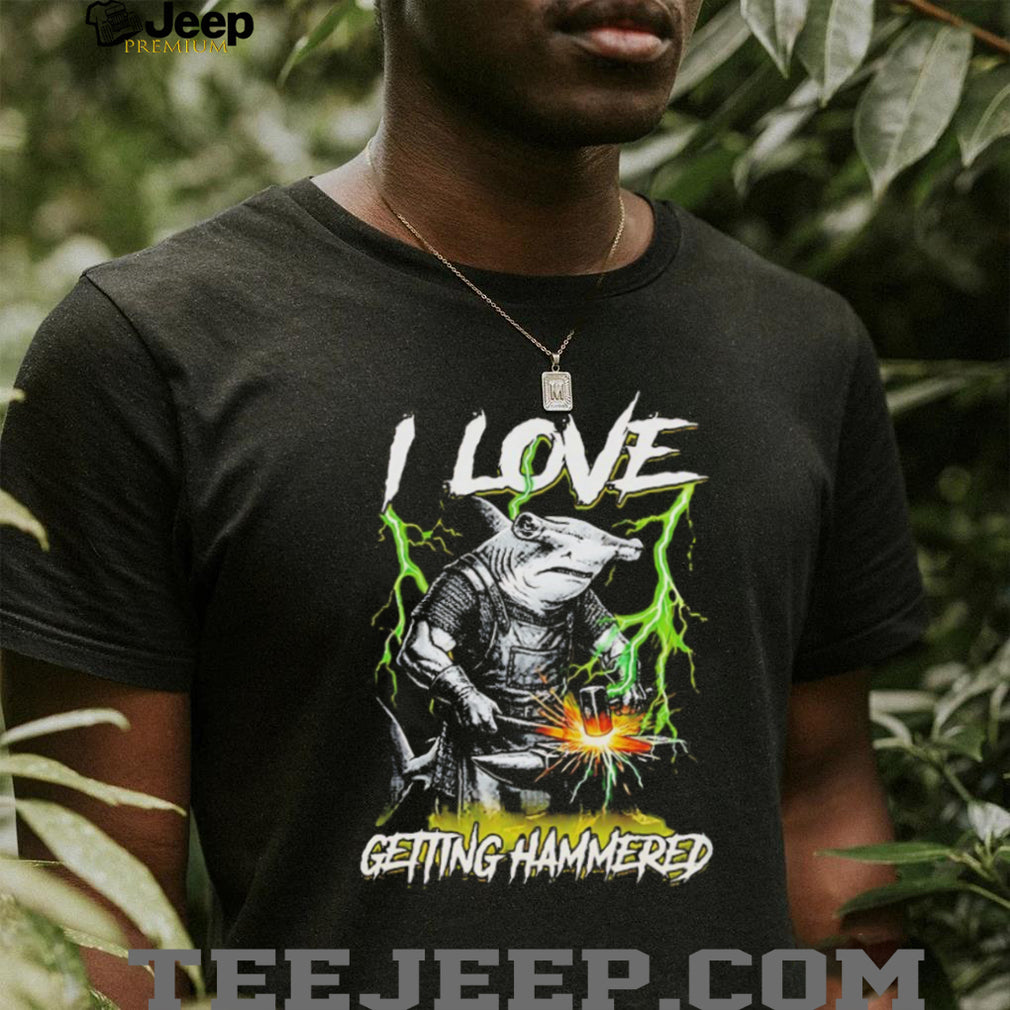 I Love Getting Hammered Shark Blacksmith T Shirt
