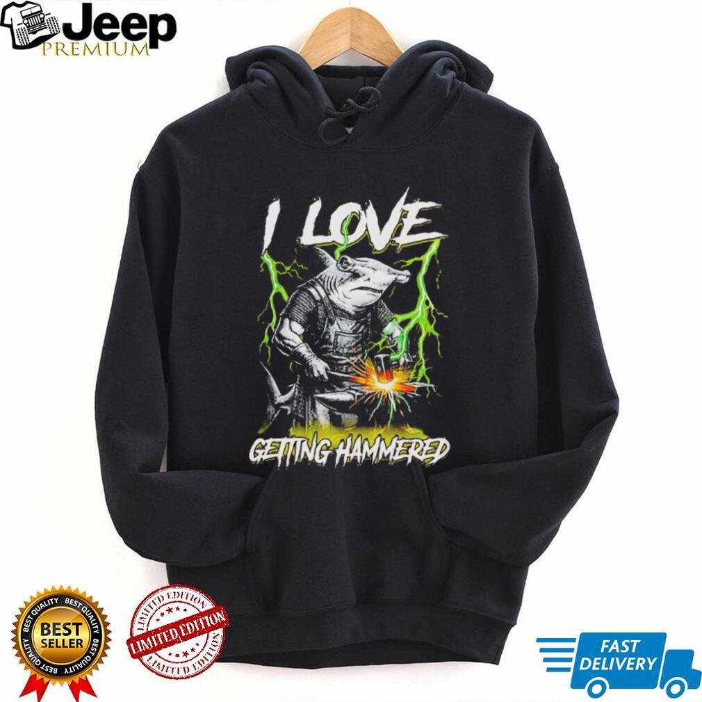 I Love Getting Hammered Shark Blacksmith T Shirt