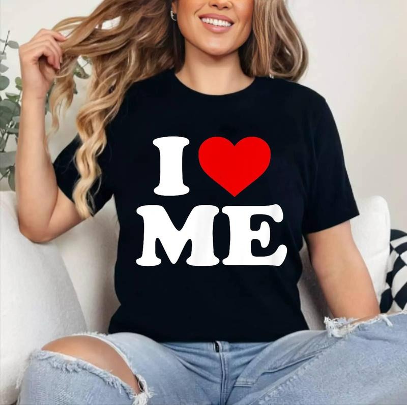 I Love ME - Heart T-Shirt | Cotton 100%, Crewneck, Top Womenswear
