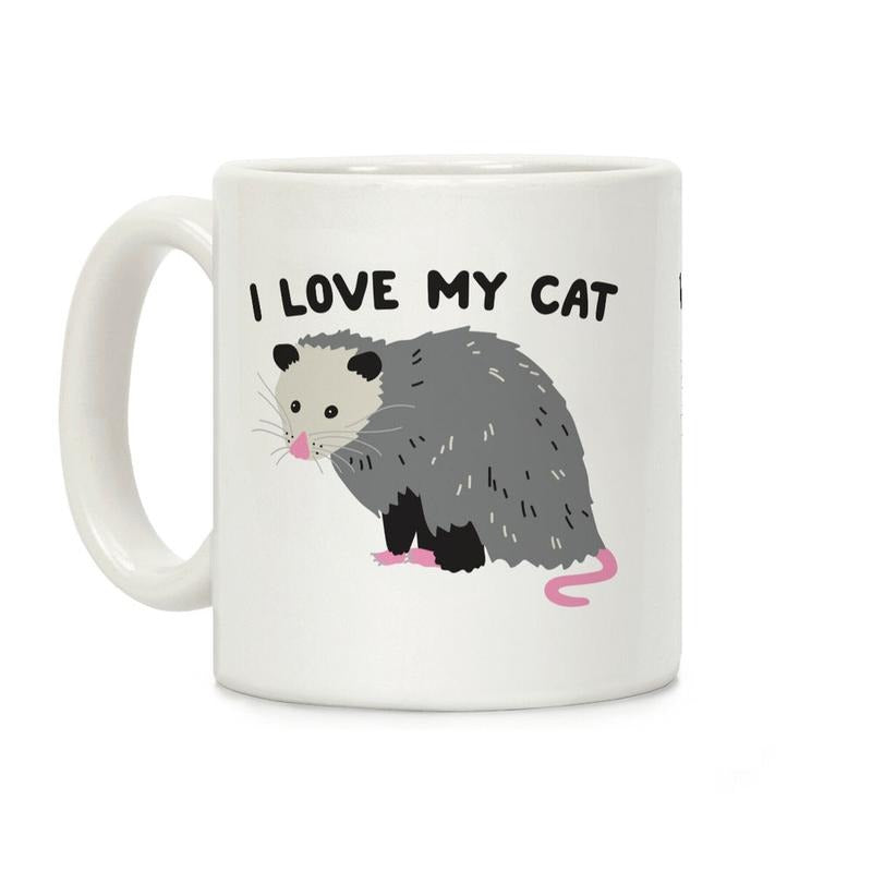 I Love My Cat Opossum Coffee Mug, Gift Idea Trending Funny Mug Ceramic Classic