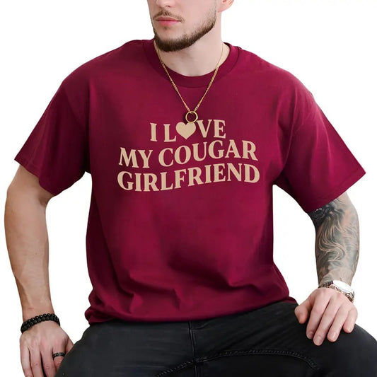 I Love My Cougar Girlfriend Shirt, Funny Cougar Girlfriend Tee, Funny Girlfriend Gift for Boyfriend, I Heart My...