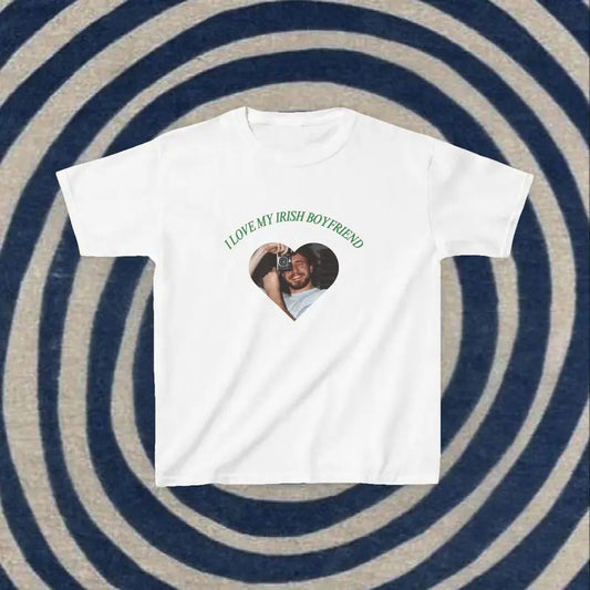 I Love My Irish Boyfriend St Patty's Day Baby Tee Lucky Irish Trendy Retro Y2K 90s Style St. Patricks Day Casual Graphic
