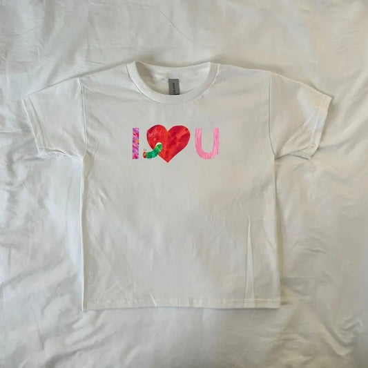 I Love You Baby Tee, vintage, Coquette, y2k clothing, Pinterest, 90s tee, The Very Hungry Caterpillar,