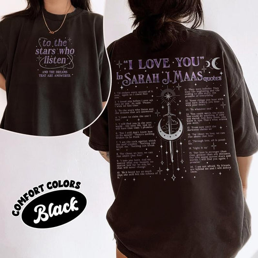 I Love You In SJM Quotes Comfort Colors Shirt, Sarah J Maas Merch, ACOTAR Shirt, Crescent City Tees, Throne of Glass Fan Gear, Bookish Giftsstyle{n002}2