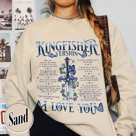 I Love You Kingfisher Version Sweatshirt, Quicksilver One-Sided Sweatshirt for Fan, Saeris Fane Kingfisher Sweatshirt,...