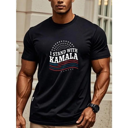 I STAND WITH KAMALA President Kamala Harris HARRIS 2024 Vote President Harris T-Shirt Harris T-Shirts Harris Merchandise Harris T-Shirt For Men Harris Tee Shirts Funny Crew Neck Casual T-Shirt Soft Cotton Made in USA