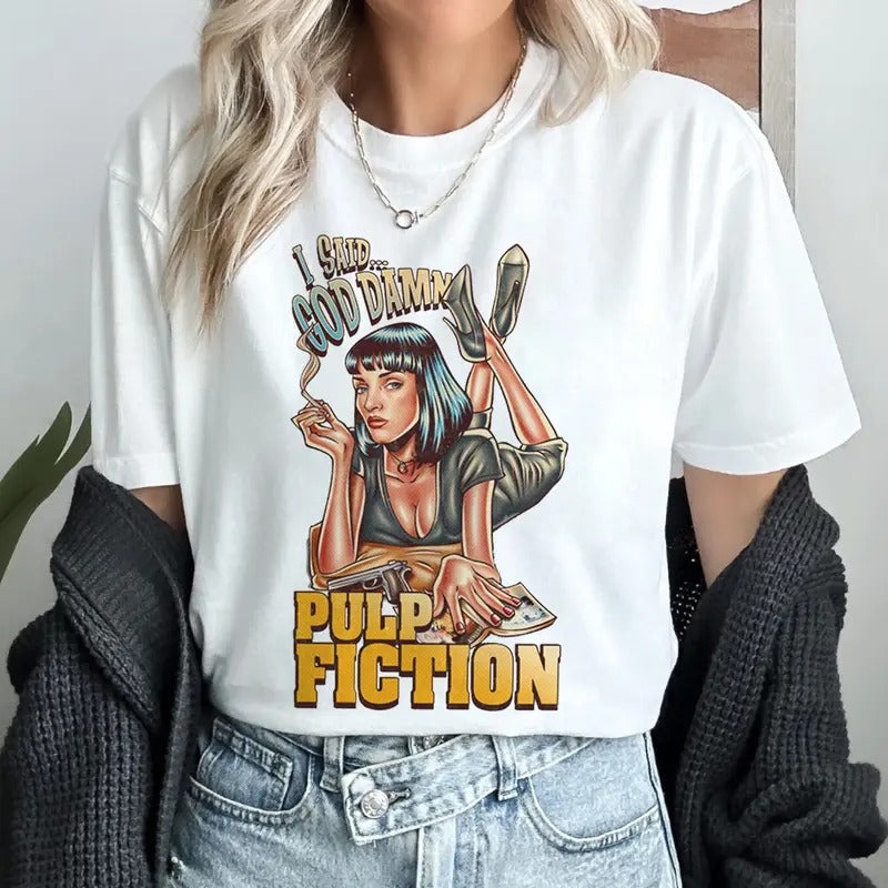 I Said Goddamn Tee Mia Wallace Smoking Pulp Fiction Movie Vintage Shirt