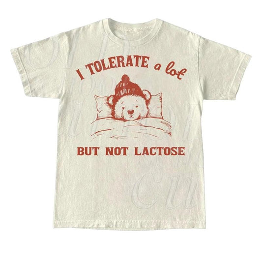 I Tolerate A Lot But Not Lactose Retro 90s Shirt, Vintage Lactose Intolerant T Shirt, Tummy Ache, Funny Saying Shirt, Milk Shirt, Funny Cow