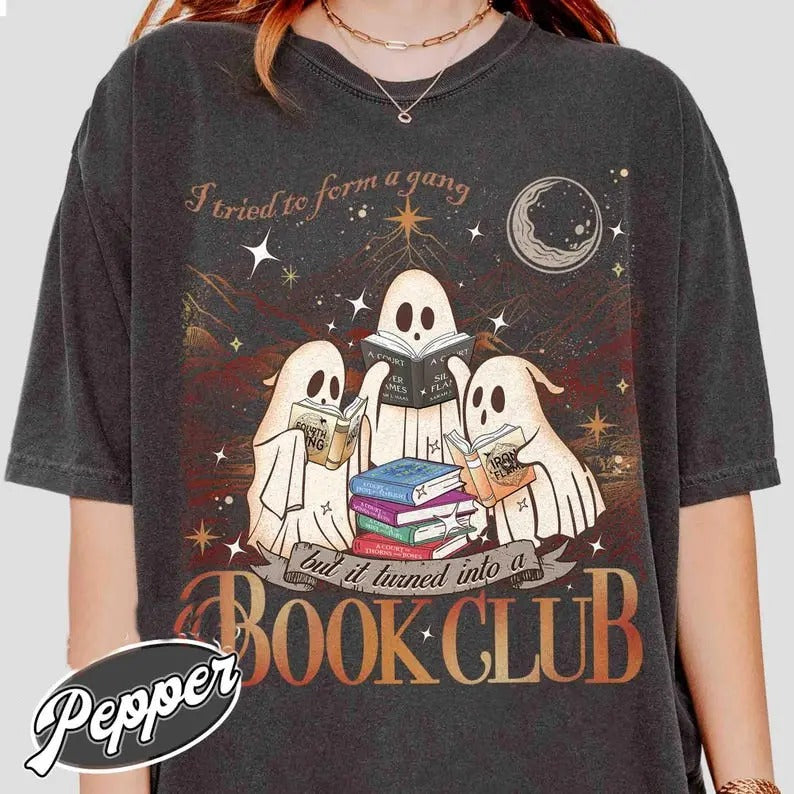 I Tried To Form a Gang and It Turned Into a Book Club Shirt, Book Club Halloween Forms Shirt, Book Club Gang, Ghost Reading Books Shirt Bookish Gift