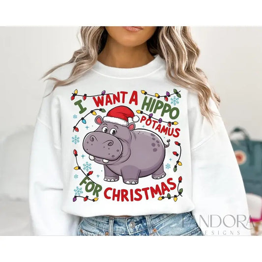 I Want a Hippopotamus for Christmas, Hippopotamus Christmas ,Cute Christmas , Funny Christmas , Holiday , Funny Holiday