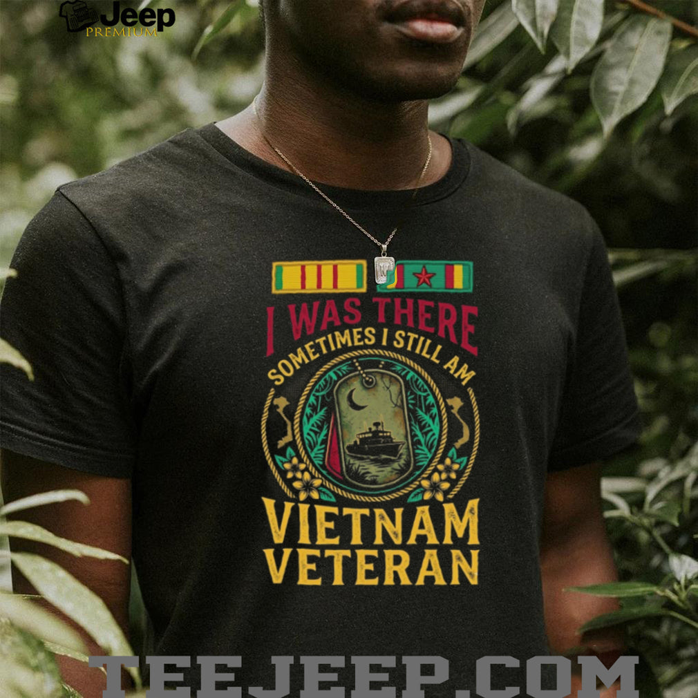 I Was There Vietnam Veteran Brown Water Navy Dog Tag T Shirt