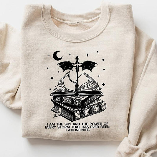I am the Sky Sweatshirt, Vintage Basgiath War College Shirt, Fourth Wing T-Shirt, Dragon Rider Violet Sorrengail, Bookish Hoodie