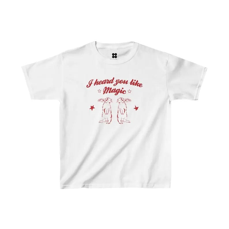 I heard you like magic Baby Tee, Y2K Baby Tee, Rabbit Baby Tee, Midwest Princess Baby Tee, 2000s baby tee, Graphic Y2K Baby Tee Women