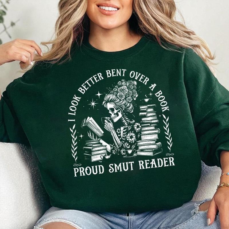 I look Better Bent Over A Book Smut Reader Sweatshirt, Romance Smut book Shirt, Wavy text , Book tok Tee, Bent Over Tee, Good Girl,Smut reader