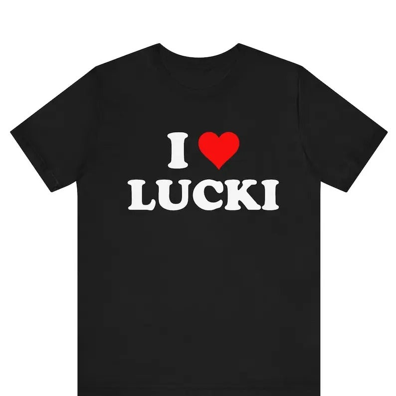 I love Lucki, Funny T- Shirt, I heart Lucki, Rapper Graphic , I Love Lucki I Heart Lucki , Red Heart T-Shirt, Unisex, Gift, Graphic T Shirt, Gift For Him, Gift For Her