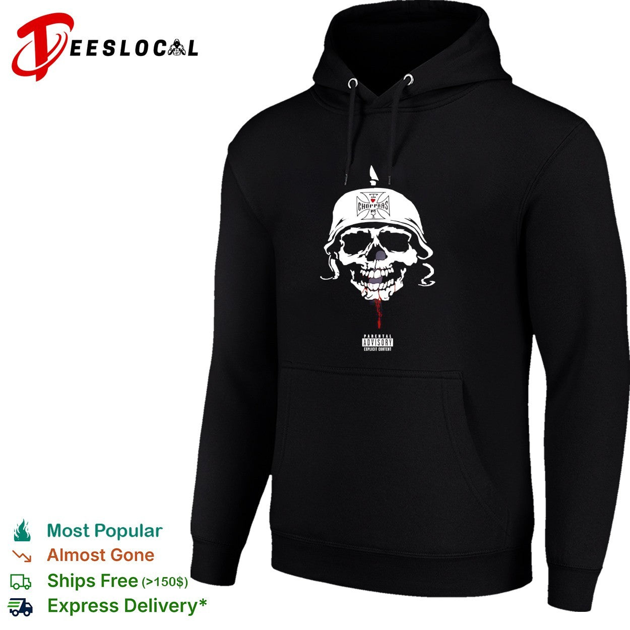 I love choppas NY skull helmet parental advisory shirt