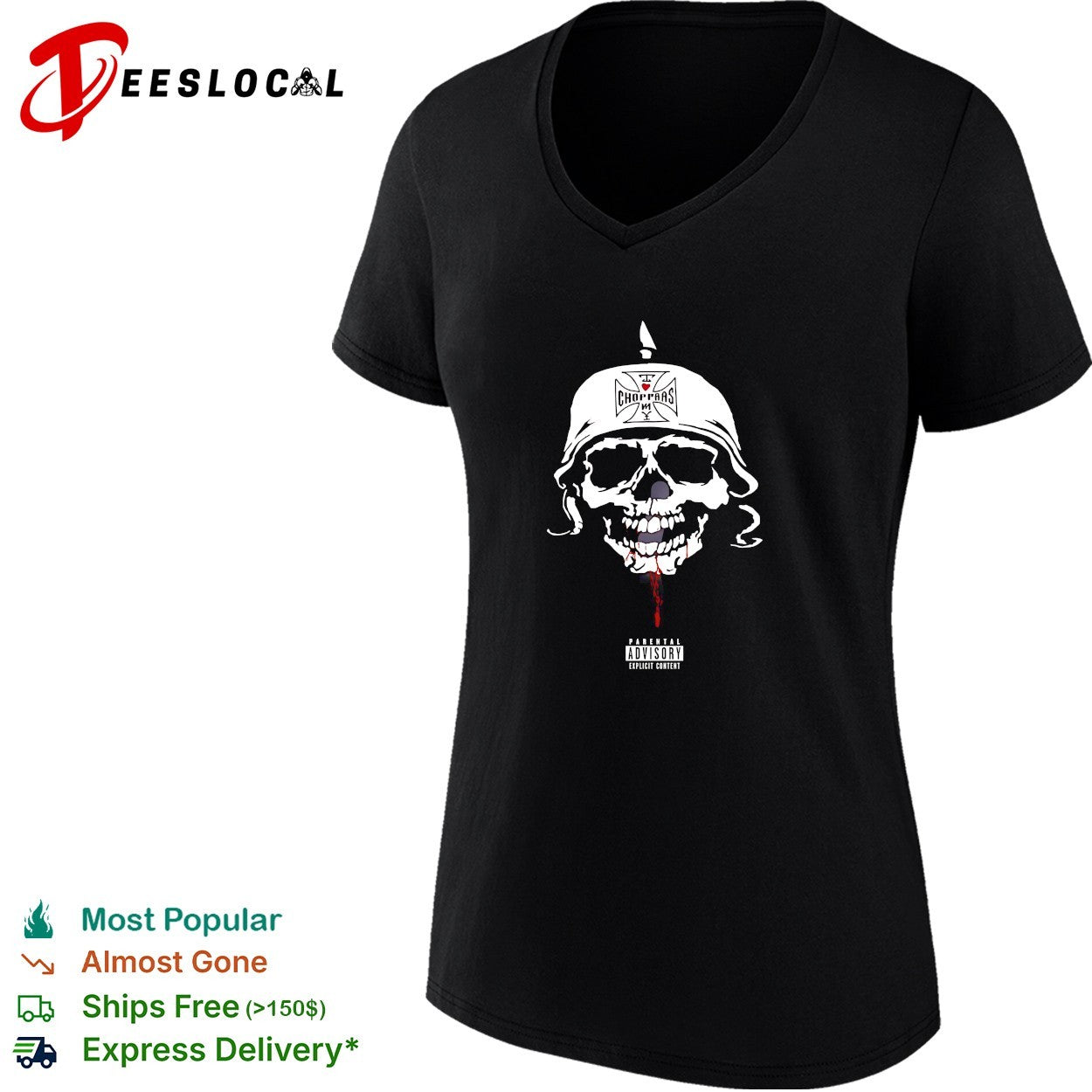 I love choppas NY skull helmet parental advisory shirt