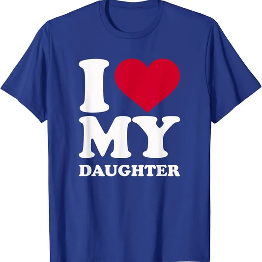 I love my daughter (Red Heart) T-Shirt | Unisex Cotton Tee, Size S-5XL