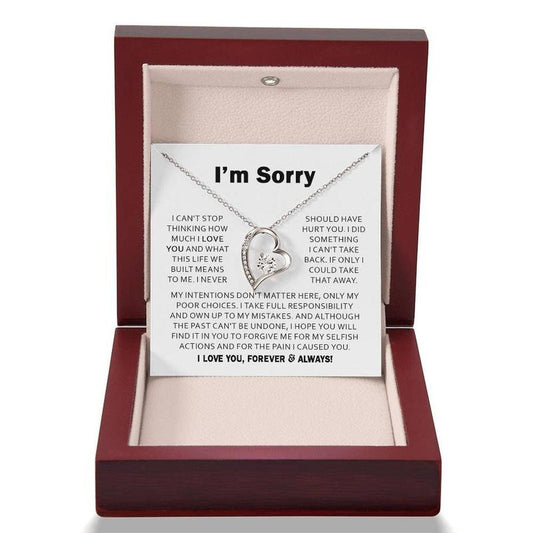 I'm Sorry Forever Love Necklace, Gift For Her, Apology Necklace For Girlfriend Wife, Forgiveness Gift, Love Necklace With Message Card, Gift For Soulmate, Necklace With Gift Box, Valentine's Day Ideas, Necklace Box, Gifts For Valentines Day