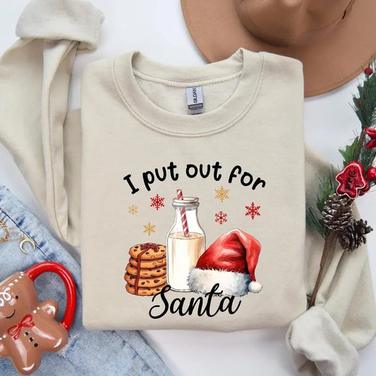 I put out for Santa Shirt, Holiday Party Tee, Christmas Party shirt, Cute Christmas Graphic Shirt, Christmas Gift , Holiday Tee, Xmas Tshirt holiday shirt