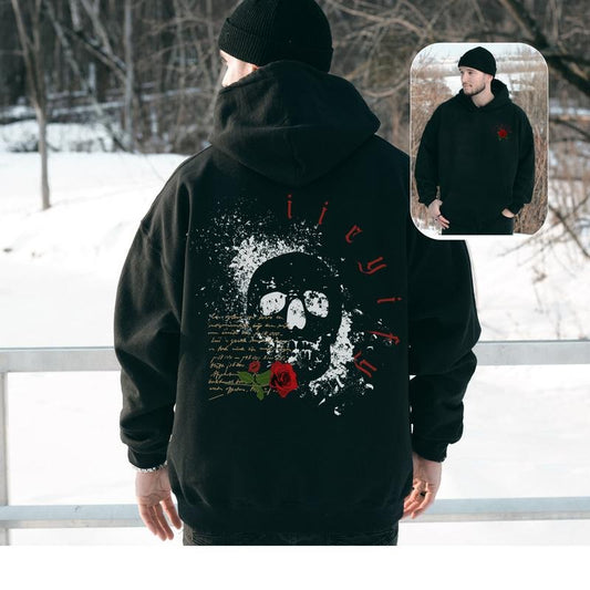 IICYIFY Mens Skull Hooded Sweater, Dark Romance Hoodie, STFUATTDLAGG Bookish Shirt, Haunting Adeline Shirt, I Buy Her Books Tee, Run Little Mouse Unisex Soft Comfort Crewneck Pullover Long Sleeves Graphic Fabric Sweater