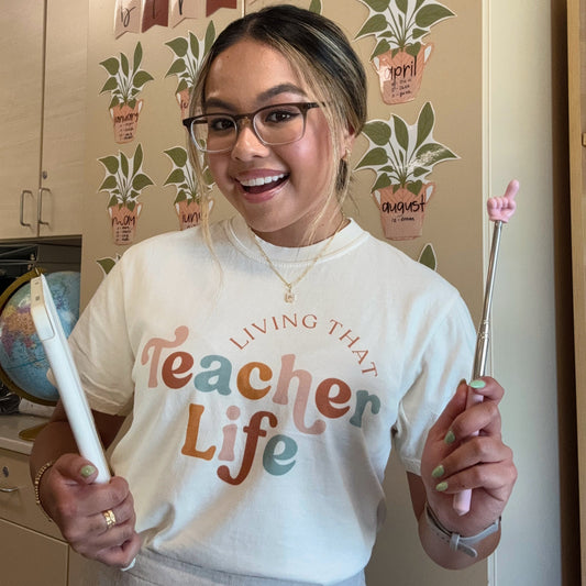 Living That Teacher Life T-Shirts, Hoodie, Sweatshirt | WearSparks.com (Image 1)