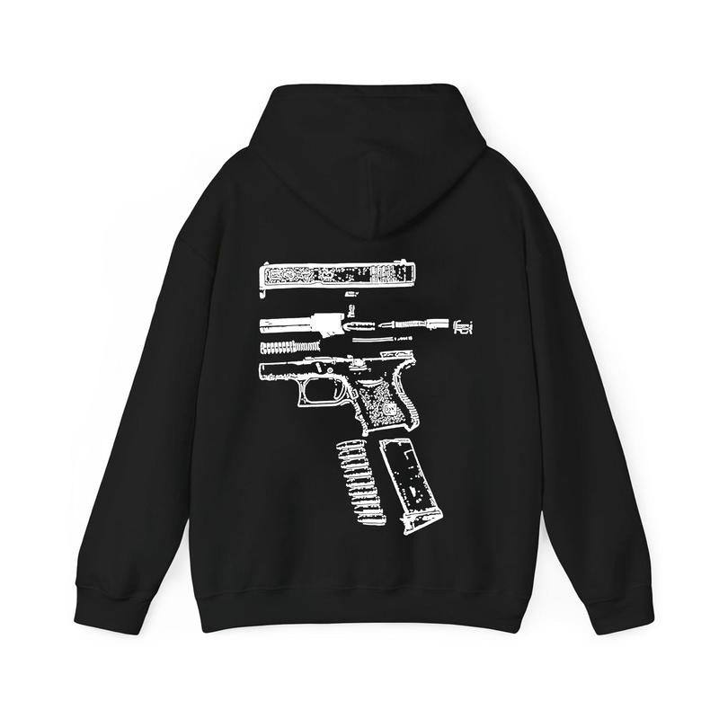 IN GLOCK WE TRUST DOUBLE SIDE VERSION HOODIE, CASUAL CLOTHING, TRENDING CLOTHING Cotton Long Sleeve Sweatshirt, Hoodie, Comfort Colors