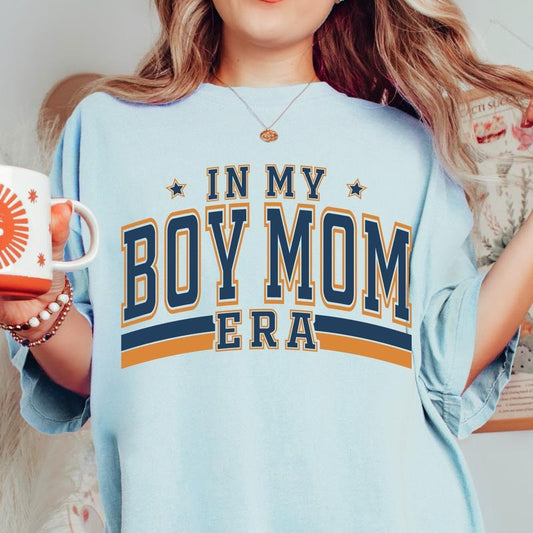 IN MY BOY MOM ERA SHIRT, COMFORT COLORS CASUAL COTTON T-SHIRT FOR MOMS Fabric Top Womenswear Garment