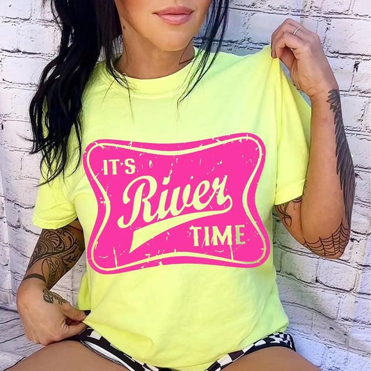 IT'S RIVER TIME Shirt ~ Unisex Apparel Relaxed Fit Printed In The USA Clothing Womenswear Casual Comfort Cotton