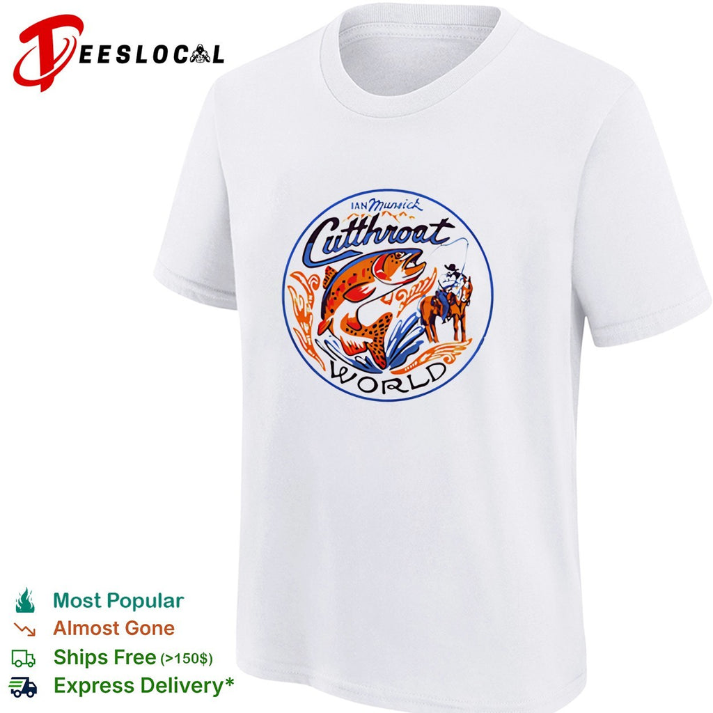 Ian Munsick Cutthroat World trout fishing cowboy badge shirt