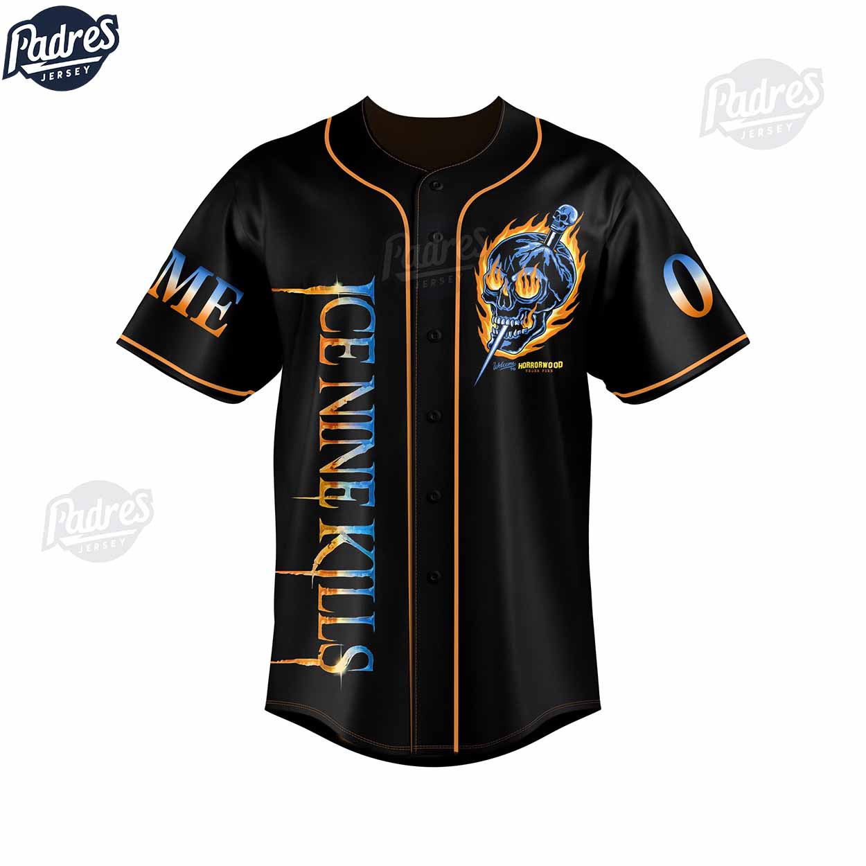 Ice Nine Kills Band Baseball Jersey Outfit - Custom Name - Padres Jersey Oasis: Elevate Your Baseball Style... (Image 2)