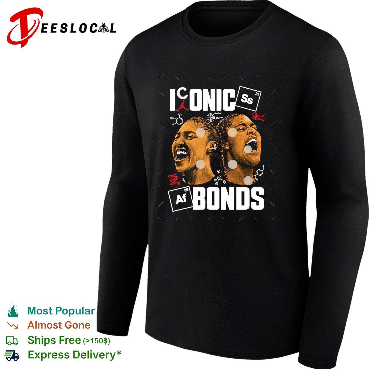 Iconic bonds chemistry periodic table meme shirt