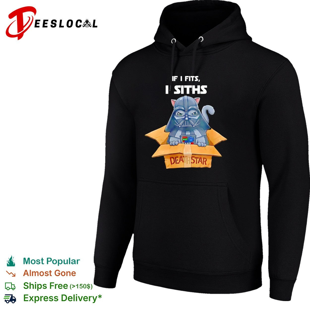 If I fits I siths Darth Vader cat in a box shirt