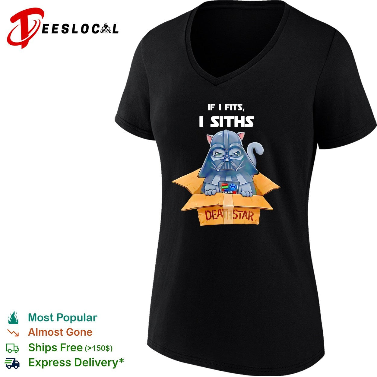 If I fits I siths Darth Vader cat in a box shirt