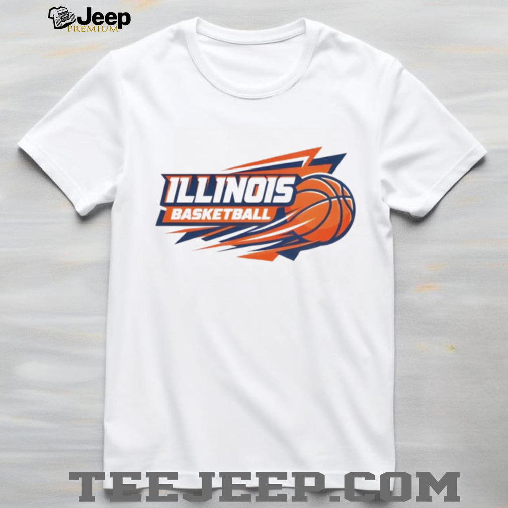 Illinois Basketball Orange and Blue Speed Logo T Shirt