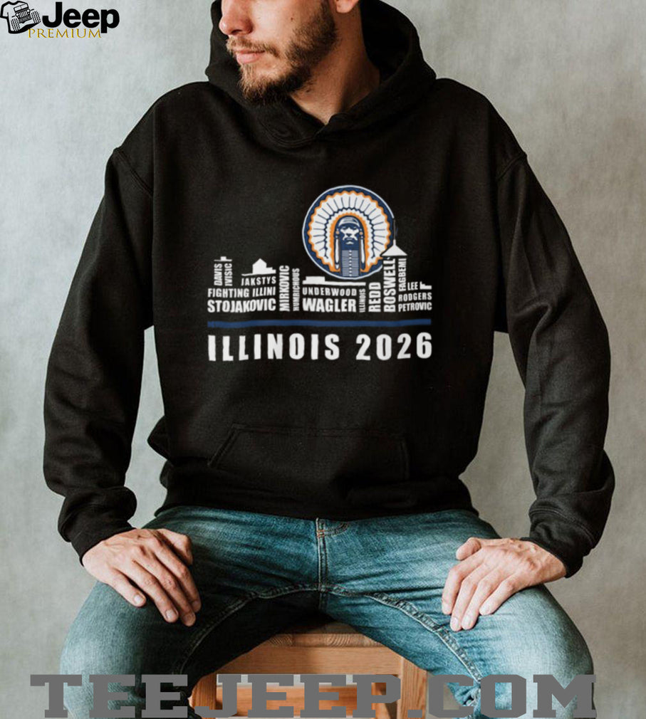 Illinois Fighting Illini 2026 Team Roster Skyline T Shirt