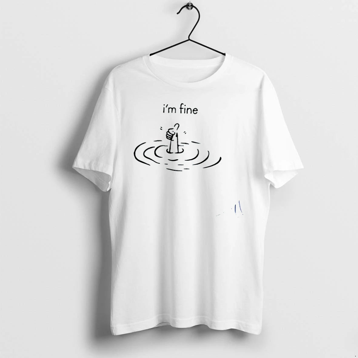 Im Fine Thumb Drowning Meme Thumbs Up Sarcastic Tshirts Sweater