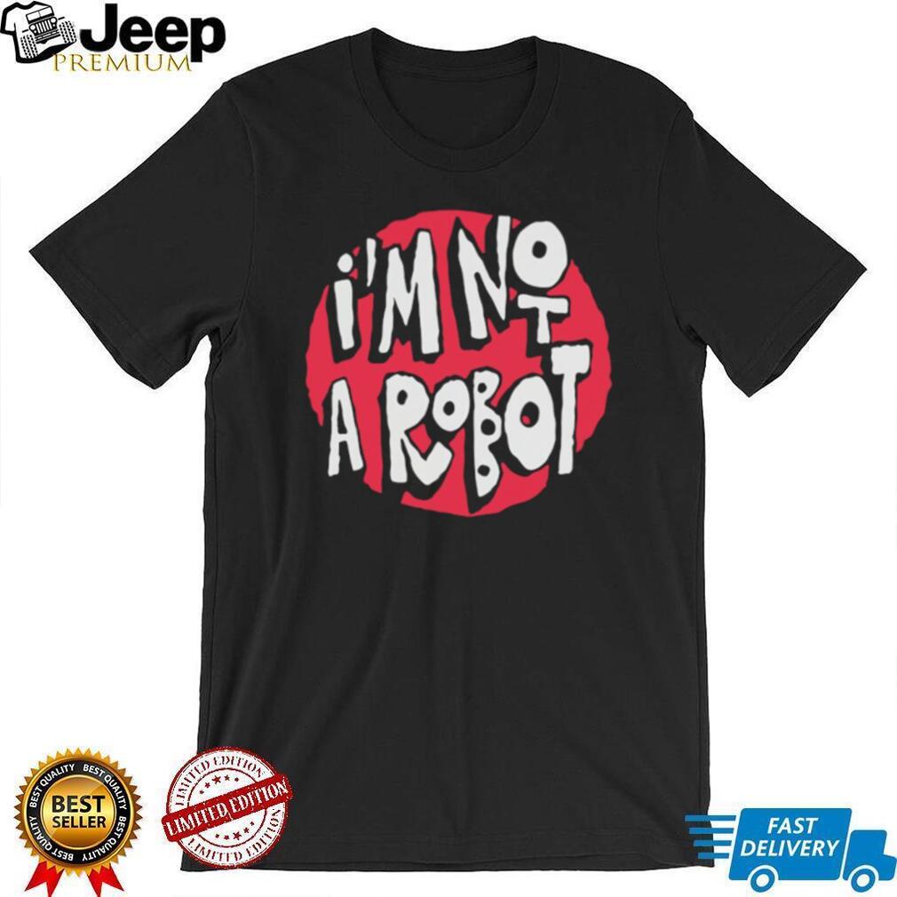 I’m Not A Robot Red Circle Graphic Minimalist Slogan T Shirt