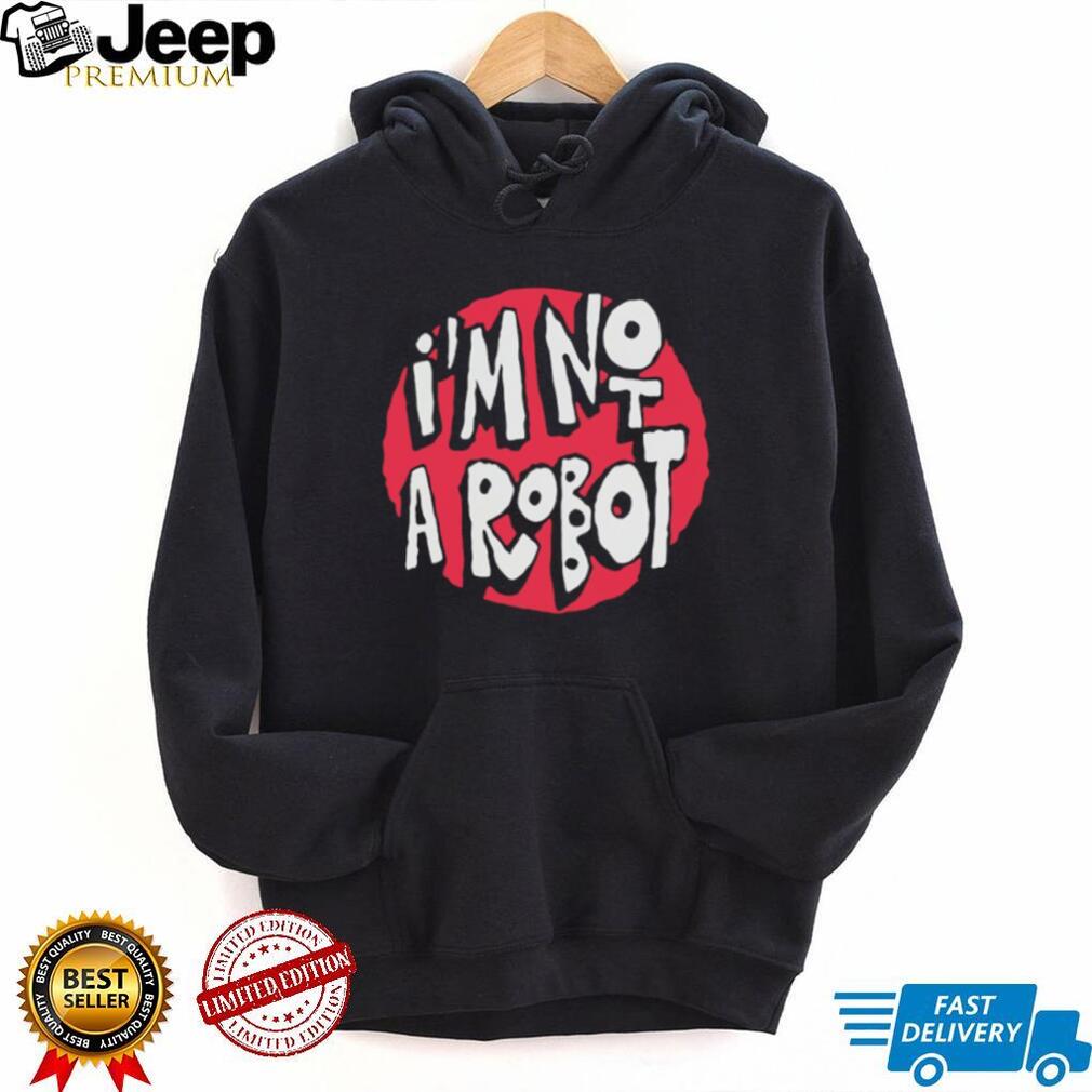 I’m Not A Robot Red Circle Graphic Minimalist Slogan T Shirt