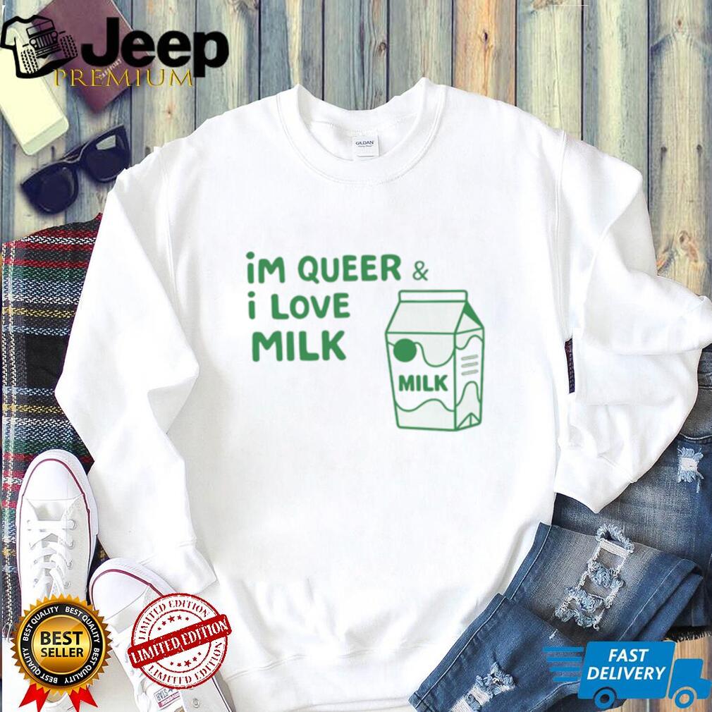 I’m Queer and I Love Milk Funny Cartoon Carton T Shirt