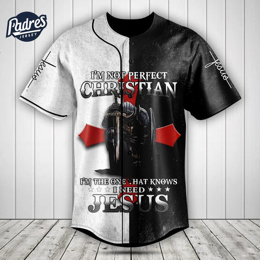 I'm The One That Knows I Need Jesus Baseball Jersey Style - Padres Jersey Oasis: Elevate Your Baseball Style... (Image 1)