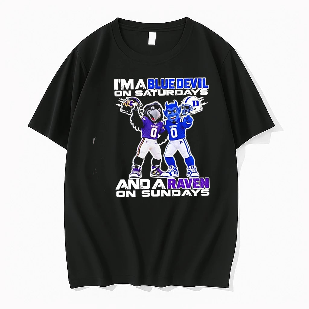 Im A Blue Devil On Saturdays And A Raven On Sundays Football Mascots Tshirts Sweater