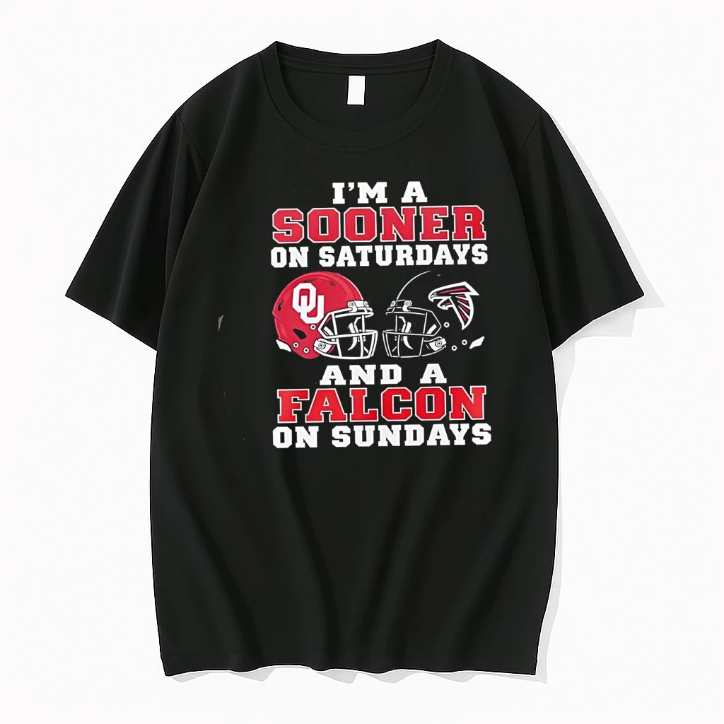 Im A Sooner On Saturdays And A Falcon On Sundays Football Helmets Tshirts Sweater