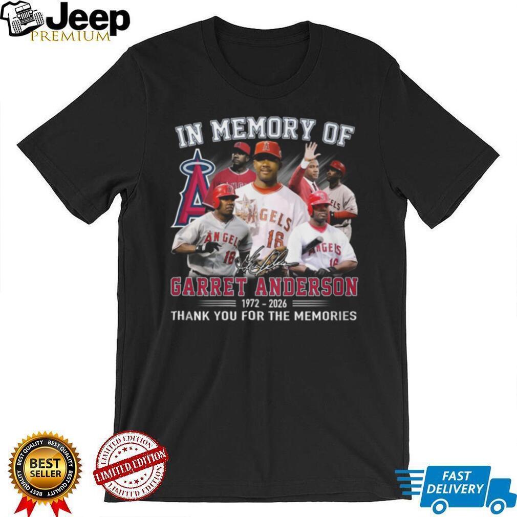 In Memory of Garret Anderson 1972 2026 Los Angeles Angels Tribute T Shirt