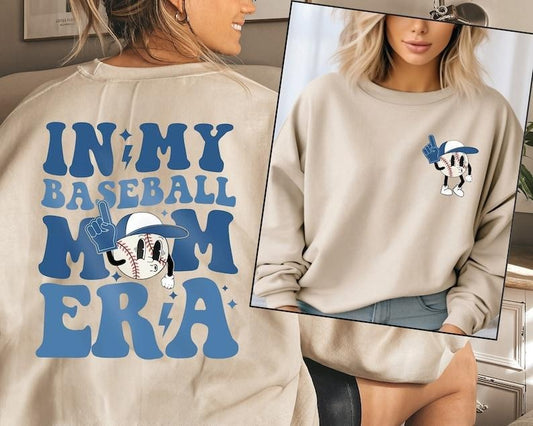 In My Baseball Mom Era Sweatshirt, Baseball Mama Crewneck, Sports Mom Gifts, Game Day Sweatshirt, Baseball Mom Sweat, Gift for Mom  T-shirt, sweater and Hoodie Cotton
