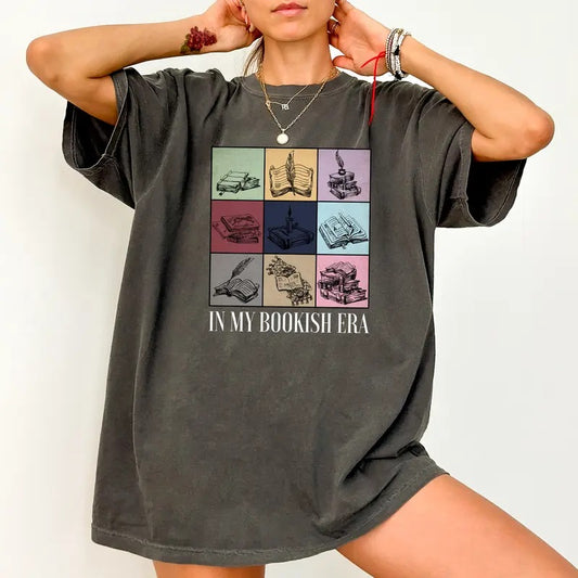 In My Bookish Era Tee, Book Lover T-shirt, Book Worm Unhinged Shirt, Booktok Shirts For Women, The Book Tour Tee, Book Lover Shirt, Librarian Outfits, Comfy Fabric Graphic Tee, Women's Tops, Womenswear, Cotton Fabric Relaxed Fit Chic Style book tshirts