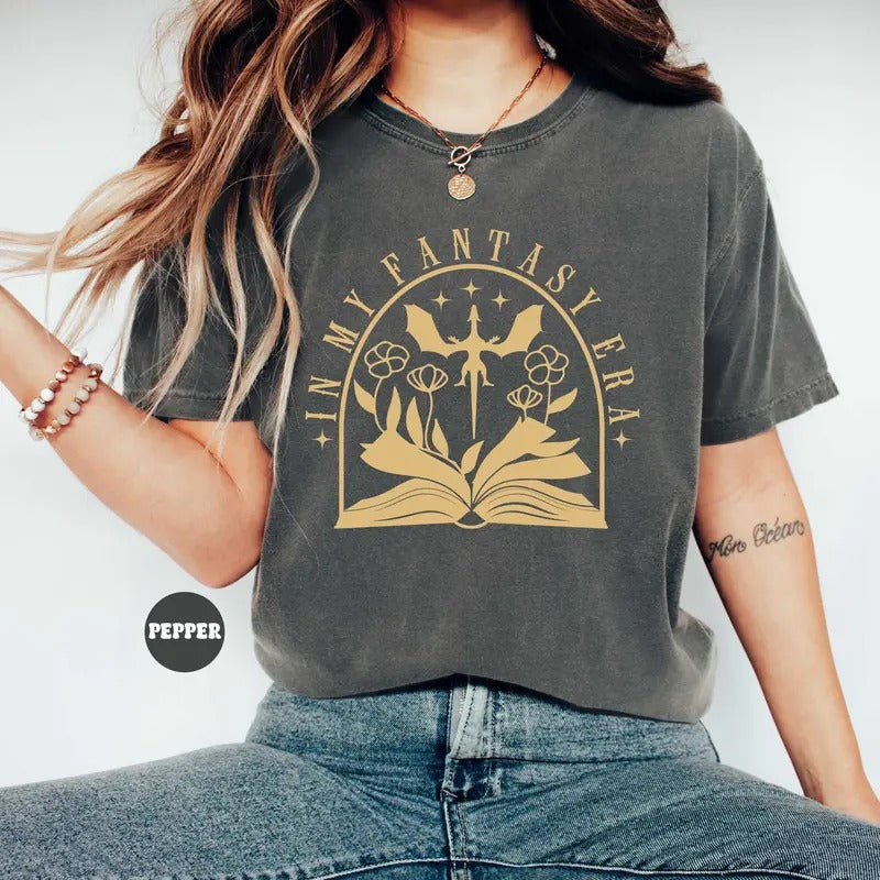 In My Fantasy Era Comfort Colors Shirt, Book lover Tshirt, Fourth Wings Inspired TShirt, Fantasy Reader, Bookish Gifts, Dragon Shirt