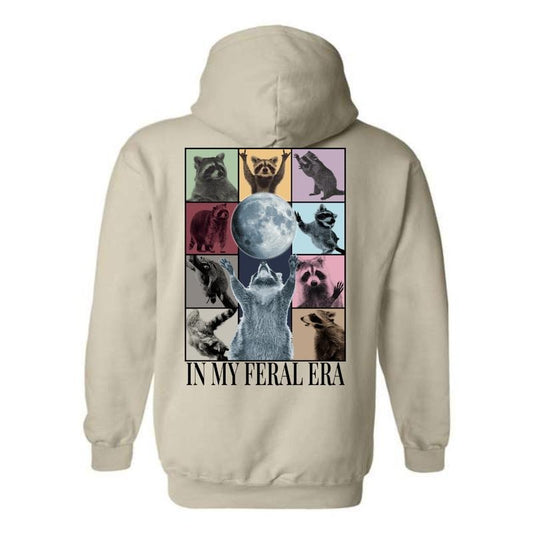 In My Feral Era Hoodie - Unique Raccoon and Moon Design, Perfect for Animal Lovers, Ideal for Casual Wear, Comfortable and Stylish, Hoodie For Men, Hoodie For Women Menswear Sweaters