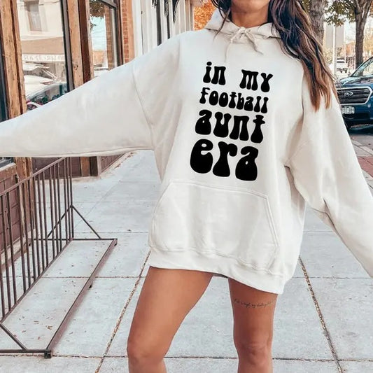 In My Football Aunt Era Hoodie, Football Season Shirt For Aunt, Women's Game Day Sweatshirt, Proud Auntie Sweater, Sports Aunt Gift